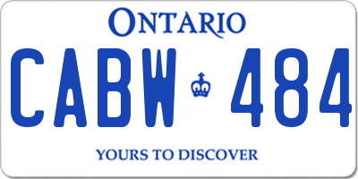 ON license plate CABW484