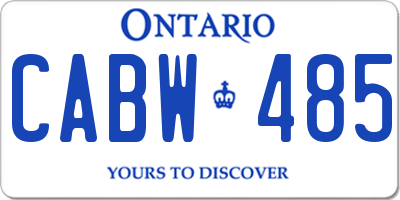 ON license plate CABW485