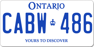 ON license plate CABW486