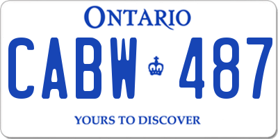 ON license plate CABW487