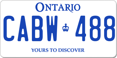 ON license plate CABW488