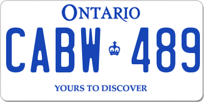 ON license plate CABW489