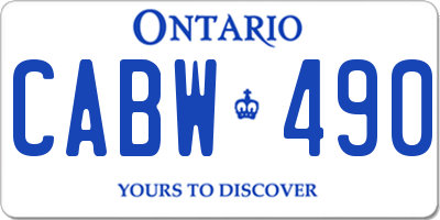 ON license plate CABW490