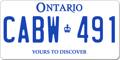 ON license plate CABW491