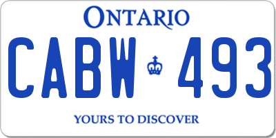 ON license plate CABW493