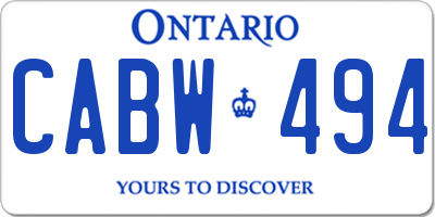 ON license plate CABW494