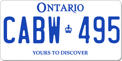 ON license plate CABW495