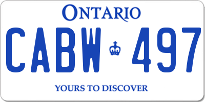 ON license plate CABW497