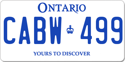 ON license plate CABW499