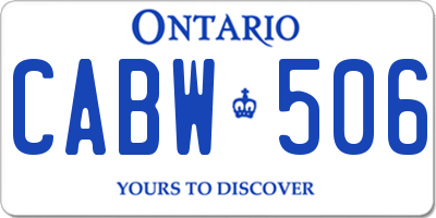 ON license plate CABW506