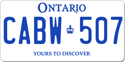 ON license plate CABW507