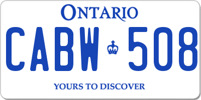 ON license plate CABW508