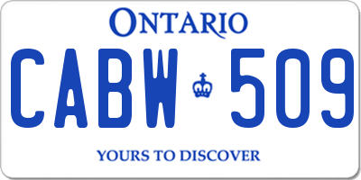 ON license plate CABW509