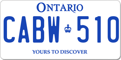 ON license plate CABW510