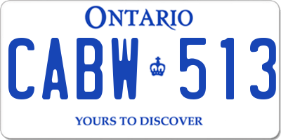 ON license plate CABW513