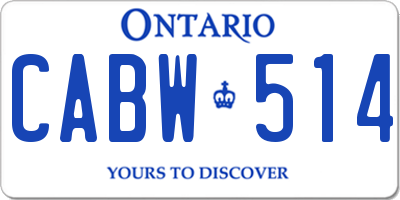 ON license plate CABW514