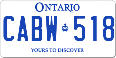 ON license plate CABW518