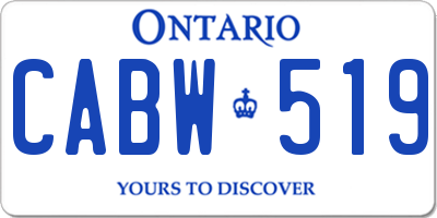 ON license plate CABW519