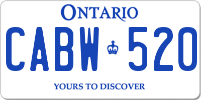 ON license plate CABW520