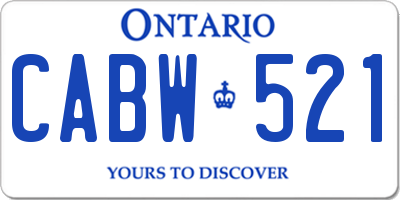 ON license plate CABW521