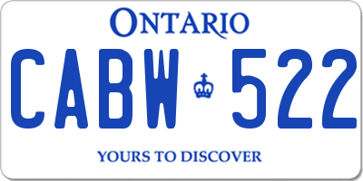 ON license plate CABW522