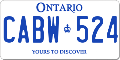 ON license plate CABW524