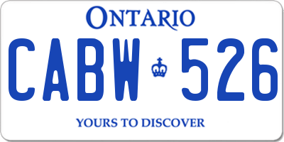 ON license plate CABW526