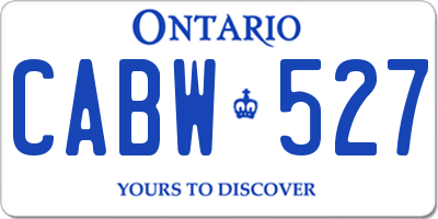 ON license plate CABW527