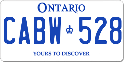 ON license plate CABW528