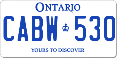 ON license plate CABW530