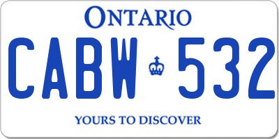 ON license plate CABW532