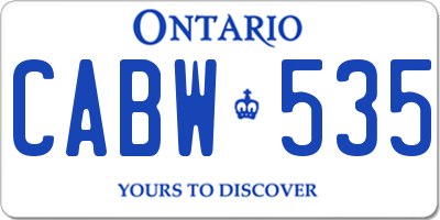 ON license plate CABW535