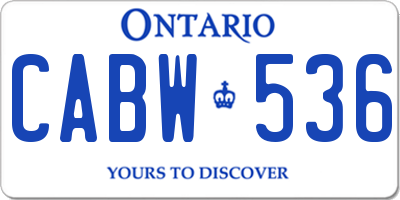 ON license plate CABW536