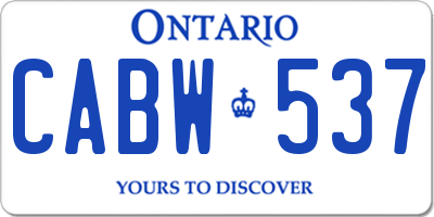 ON license plate CABW537