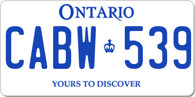 ON license plate CABW539