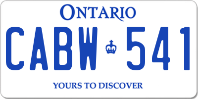 ON license plate CABW541