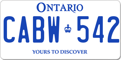 ON license plate CABW542