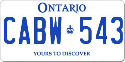 ON license plate CABW543