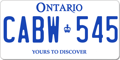 ON license plate CABW545