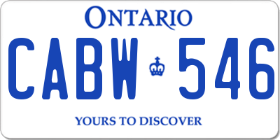 ON license plate CABW546