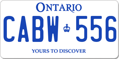 ON license plate CABW556