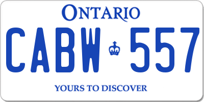 ON license plate CABW557