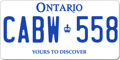 ON license plate CABW558