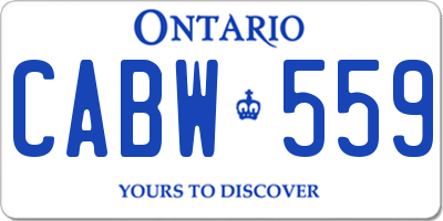 ON license plate CABW559