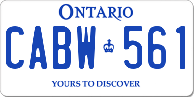 ON license plate CABW561