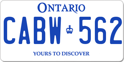 ON license plate CABW562