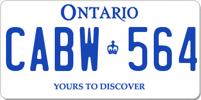 ON license plate CABW564