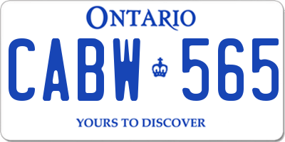 ON license plate CABW565