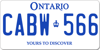 ON license plate CABW566