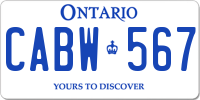 ON license plate CABW567